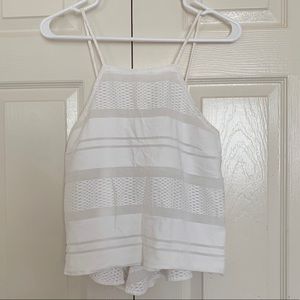 Flowy linen-y white, detailed tank. Size XS